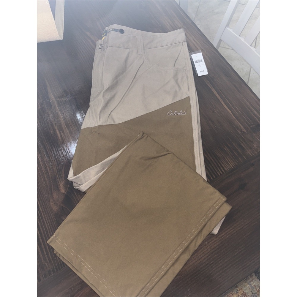 Cabela's Upland Traditions Hunting Pants Beige Brown Canvas Nylon Men's 44x31